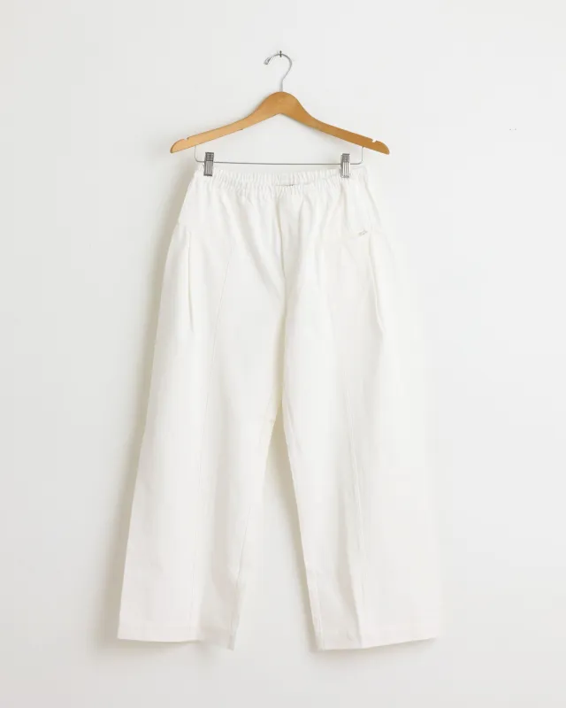 Pleat Pant in White made by Deiji Studios