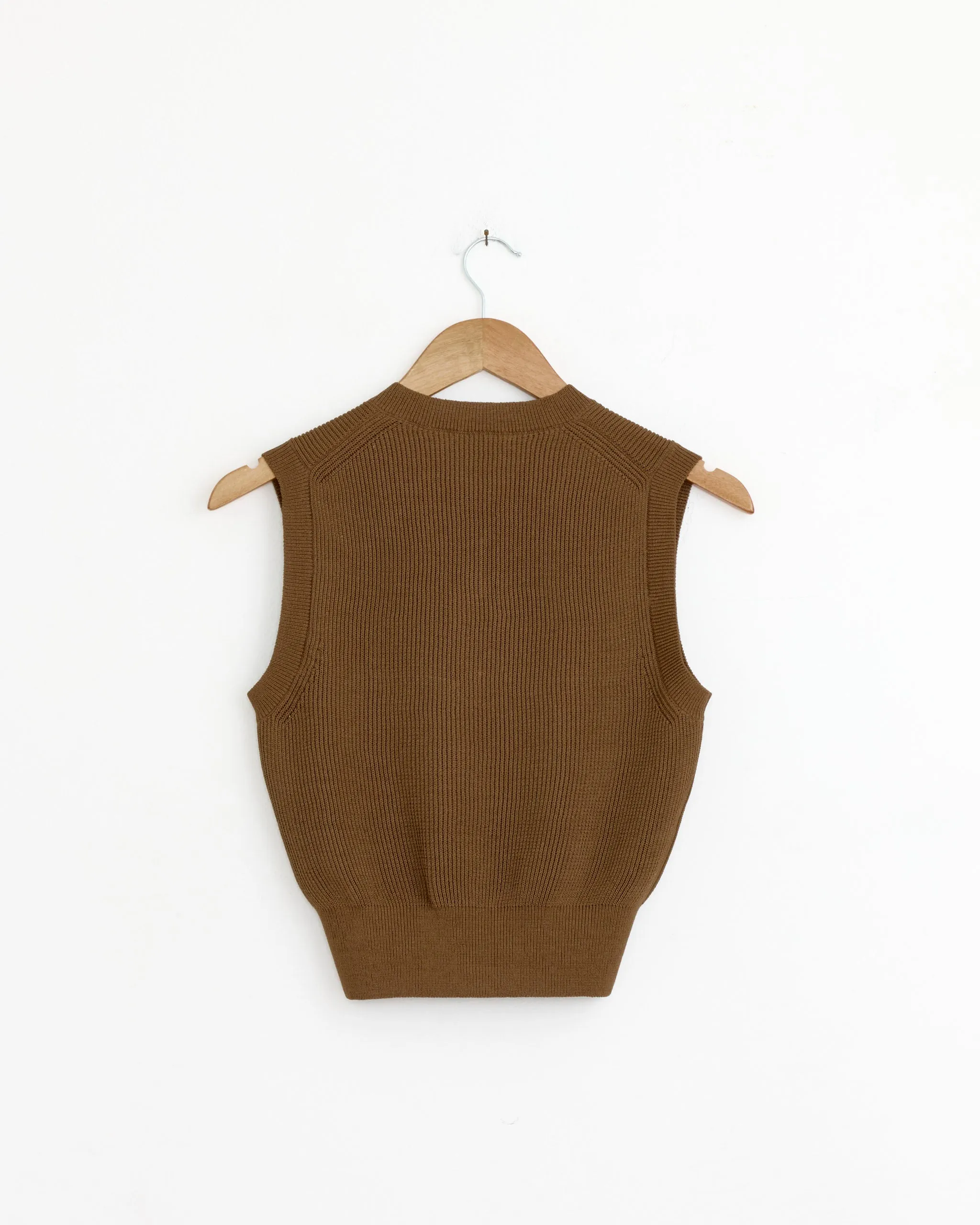 Flat Yarn Rib Knit Vest in Light Brown sold by Mohawk General Store product image thumbnail 3