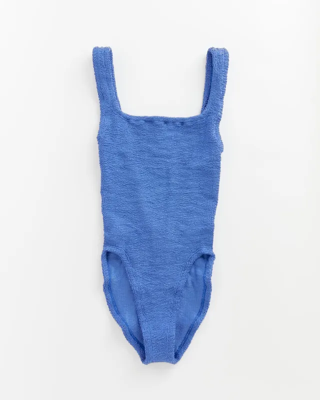 Square Neck Swimsuit in Metallic Denim made by Mohawk General Store