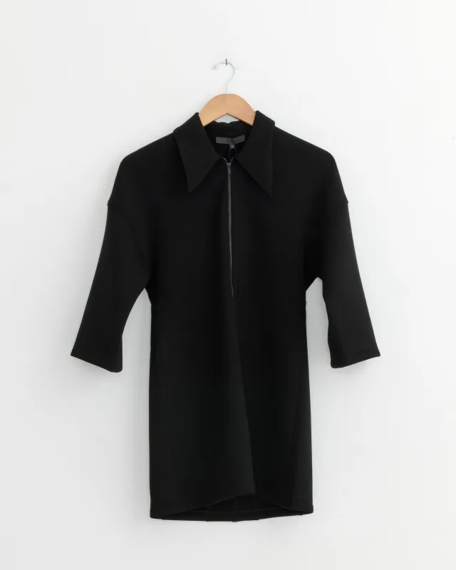 Bonded Viscose Slim Tunic in Black made by Tibi