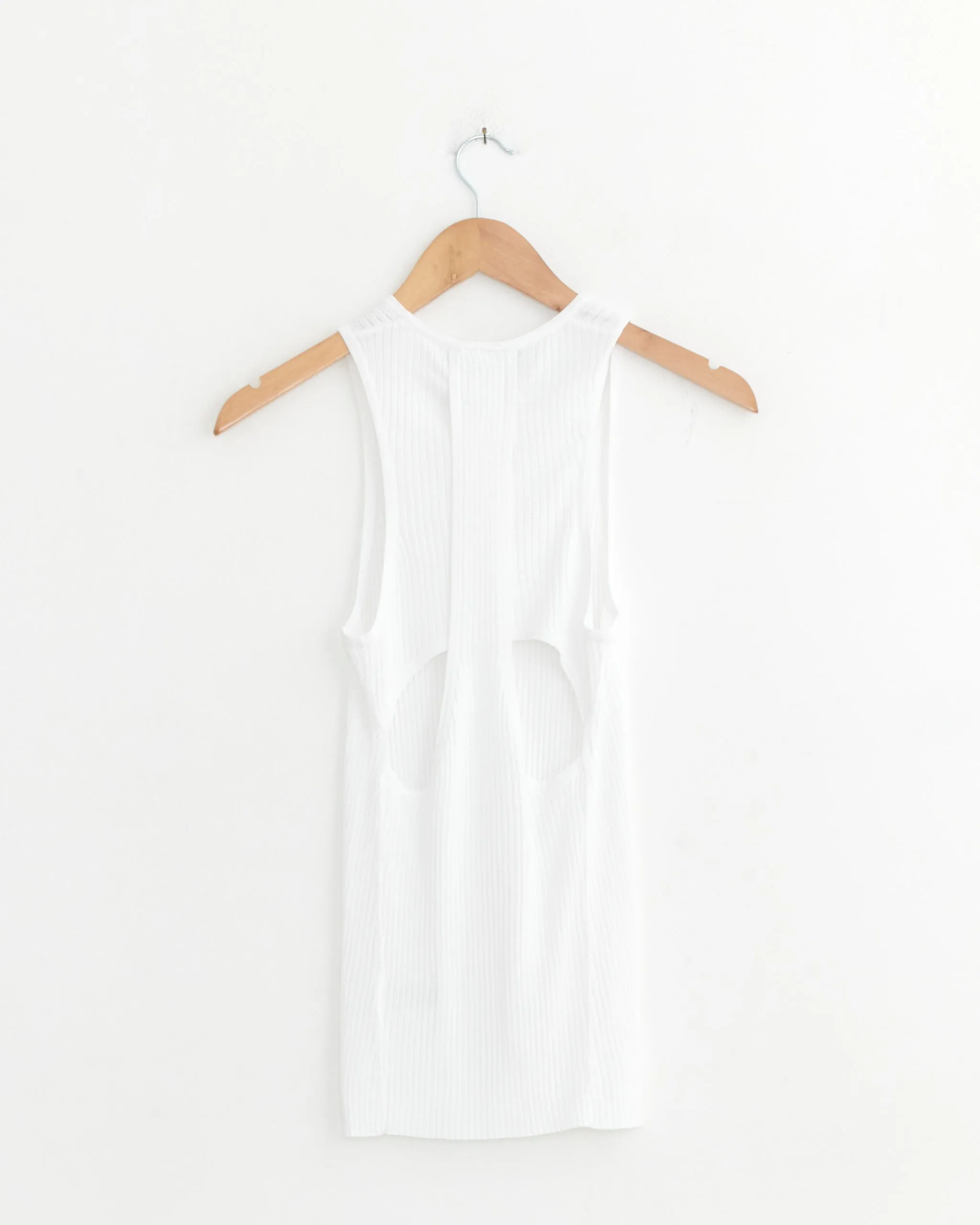 Ribbed Sweater Cut Out Tank in White sold by Mohawk General Store product image thumbnail 2