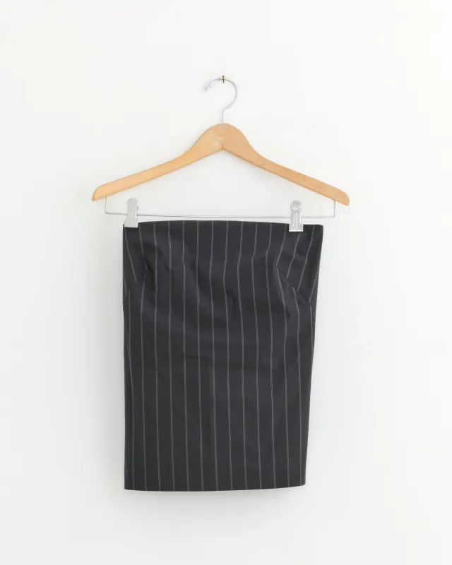 Strapless Rouleau Tie Top in Ink Stripe made by St. Agni