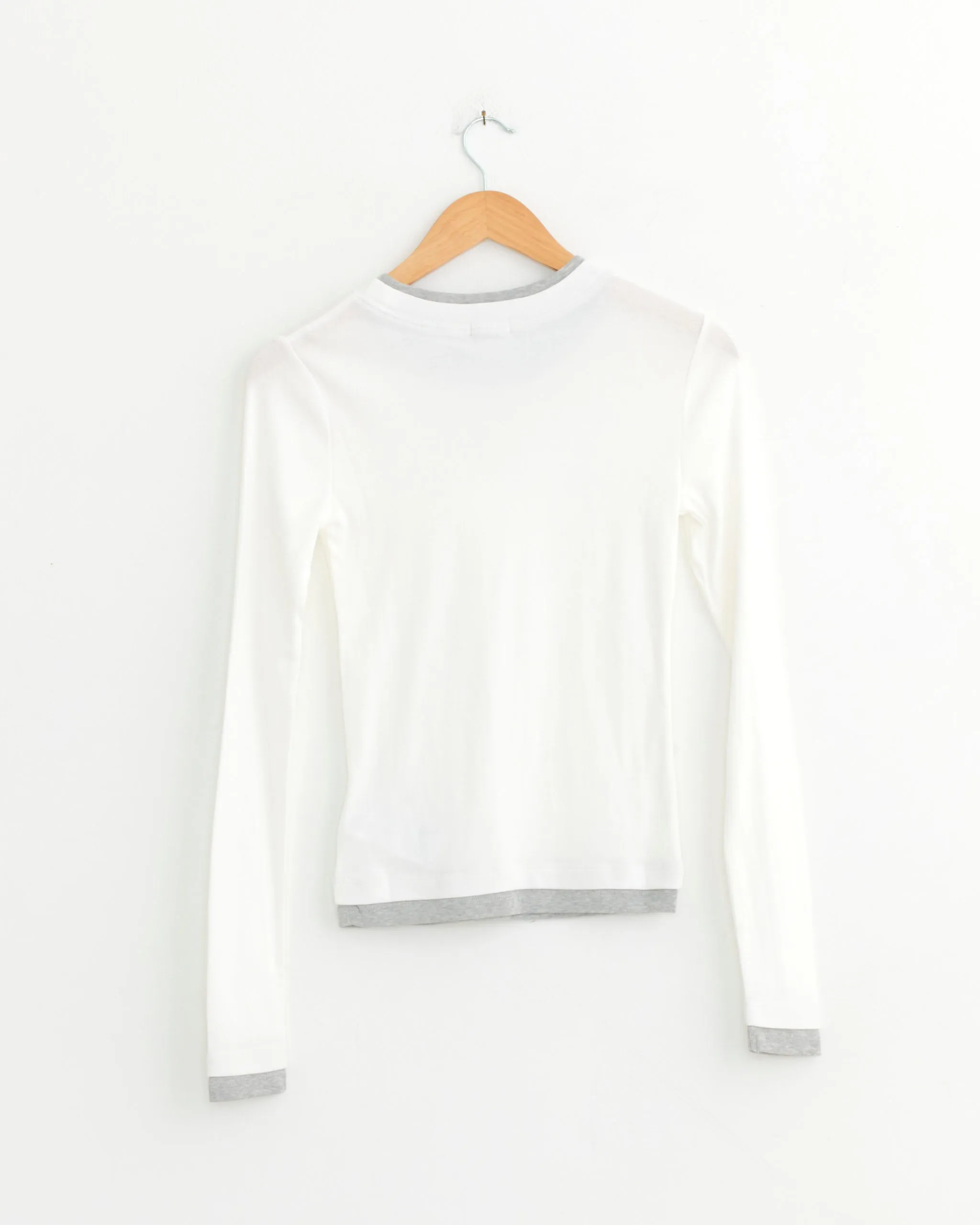 Layered Long Sleeve Top in White sold by Mohawk General Store product image thumbnail 3