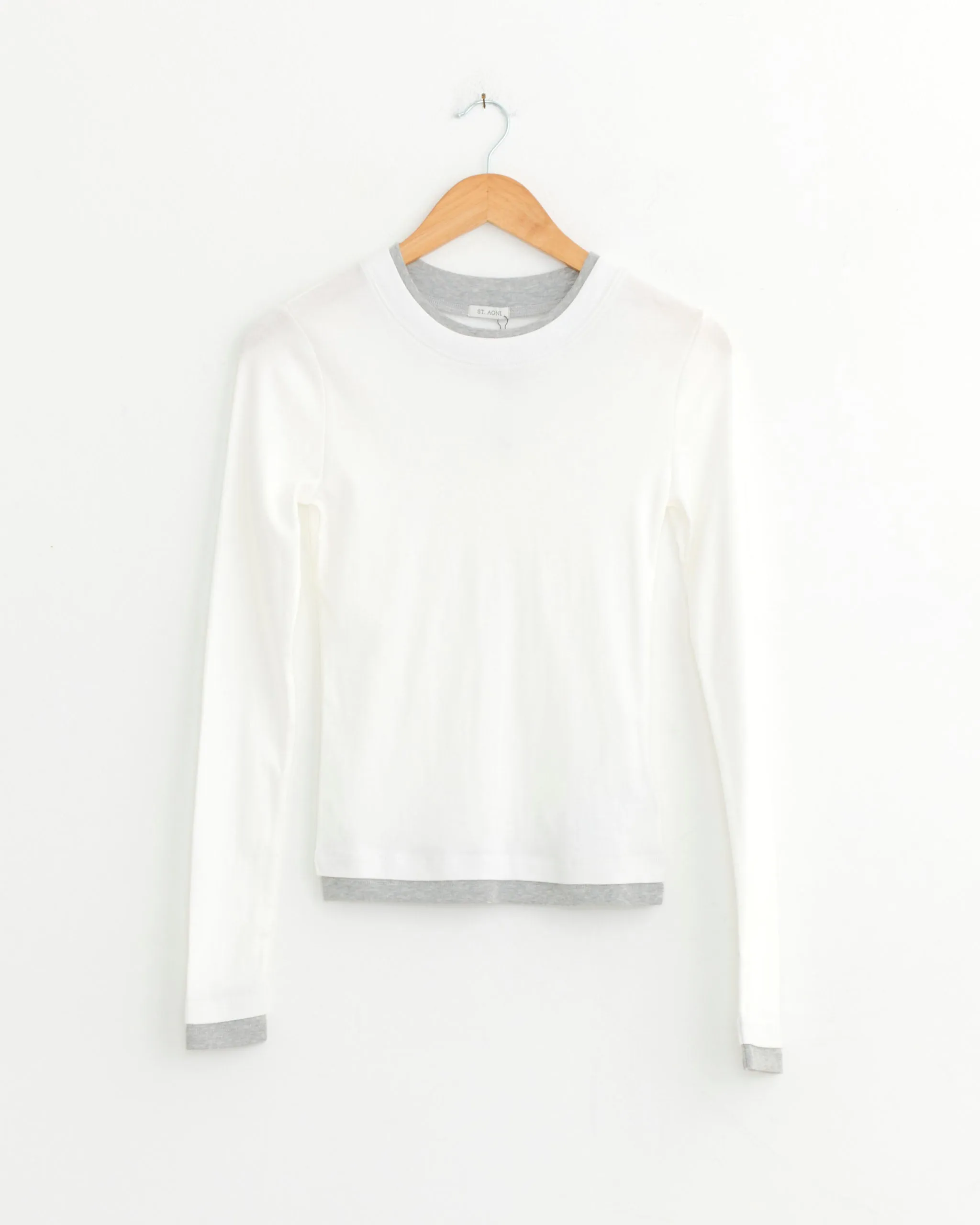 Layered Long Sleeve Top in White sold by Mohawk General Store