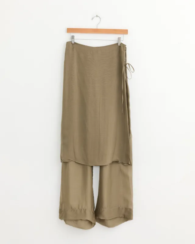 Low Silk Archive Pant in Khaki made by Paloma Wool
