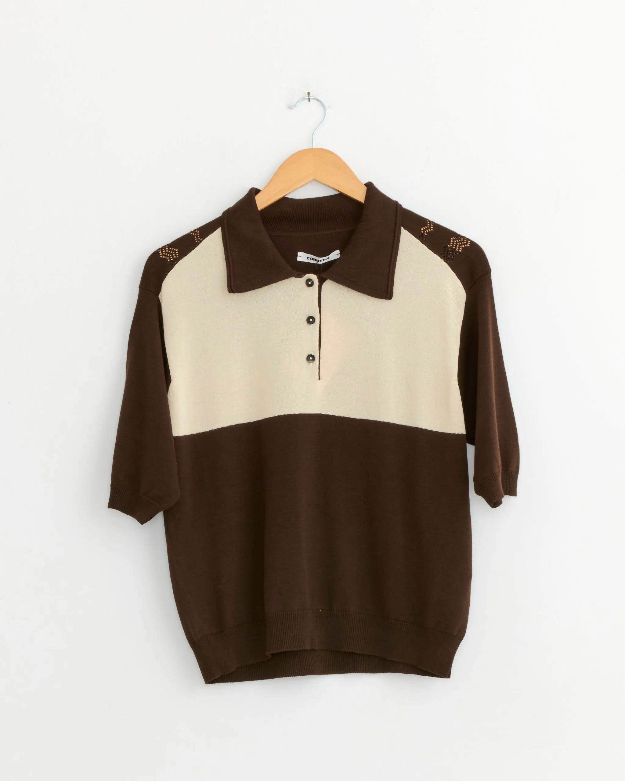 Colorblock Polo in Brown sold by Mohawk General Store