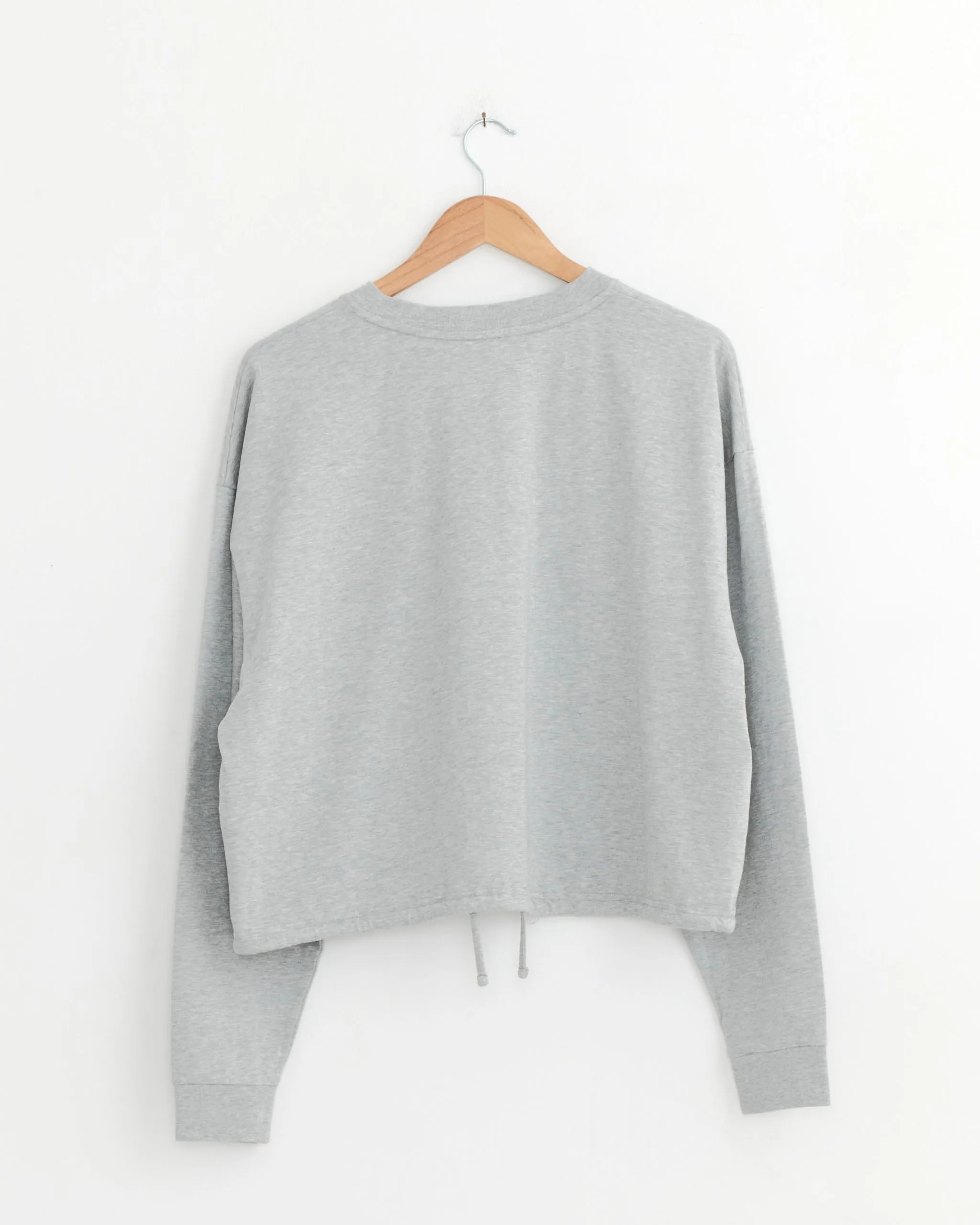 Drawstring Long Sleeve Top in Light Grey Marle sold by Mohawk General Store product image thumbnail 3