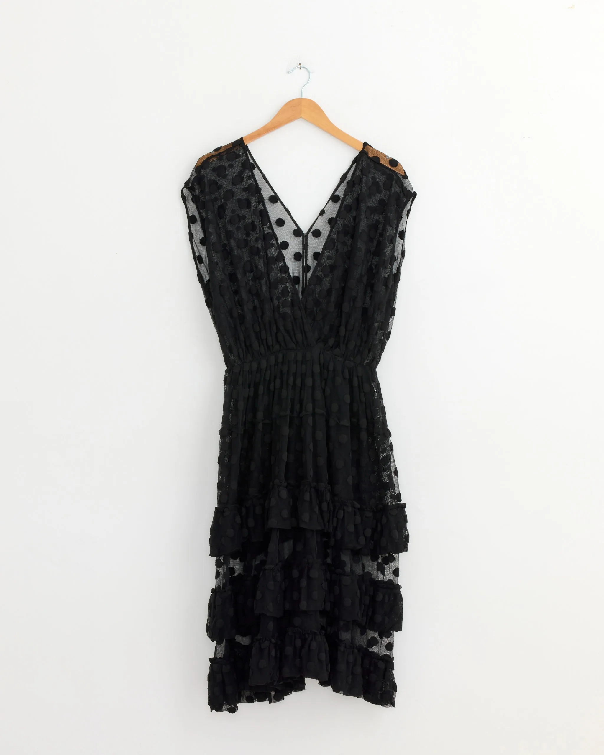 Mesh Ruffle Dress in Black sold by Mohawk General Store
