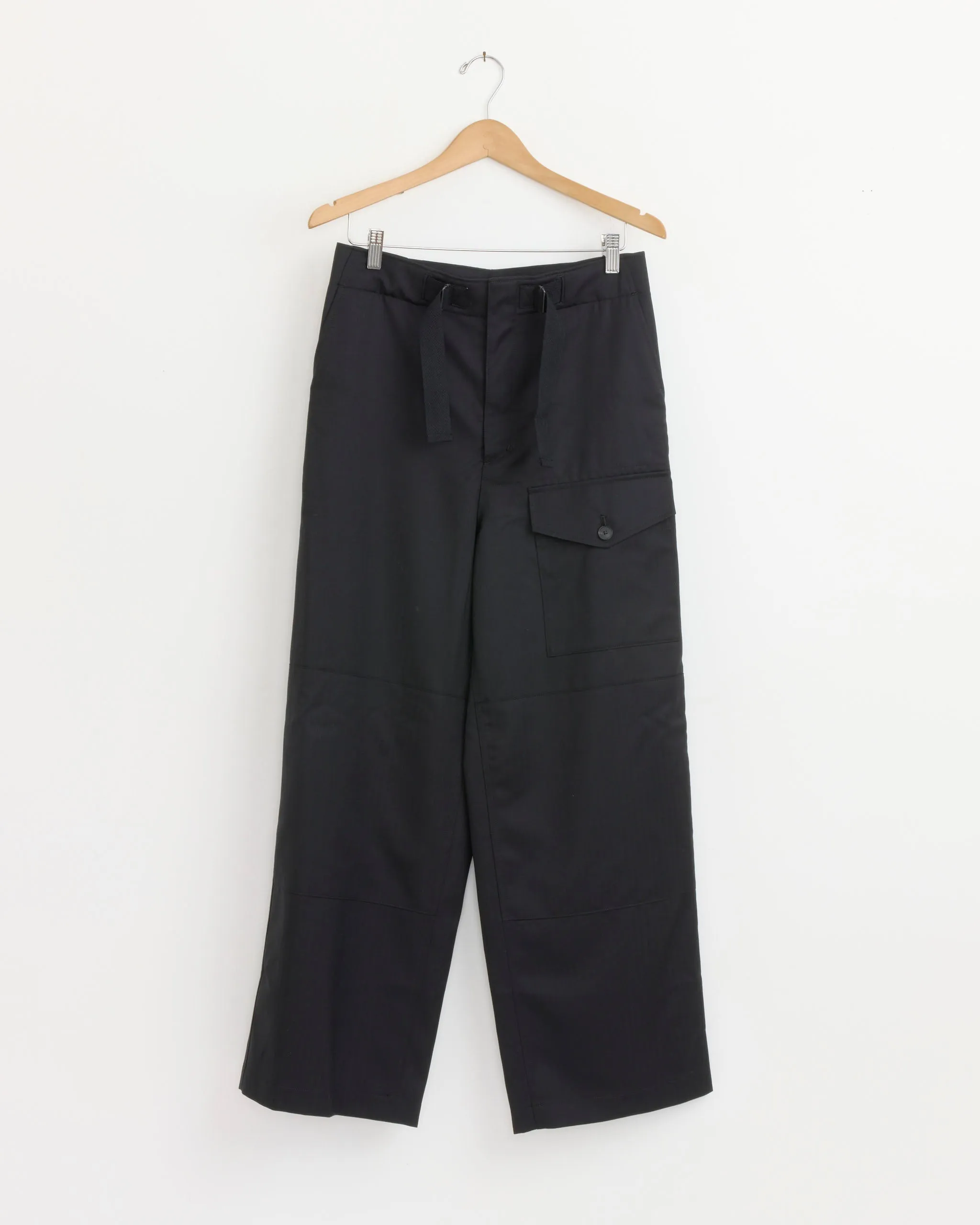 Wool Herringbone Cargo Pant in Black sold by Mohawk General Store