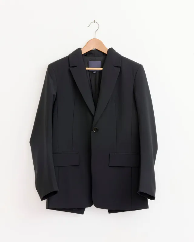 Tropical Wool Sculpted Blazer in Black made by Tibi