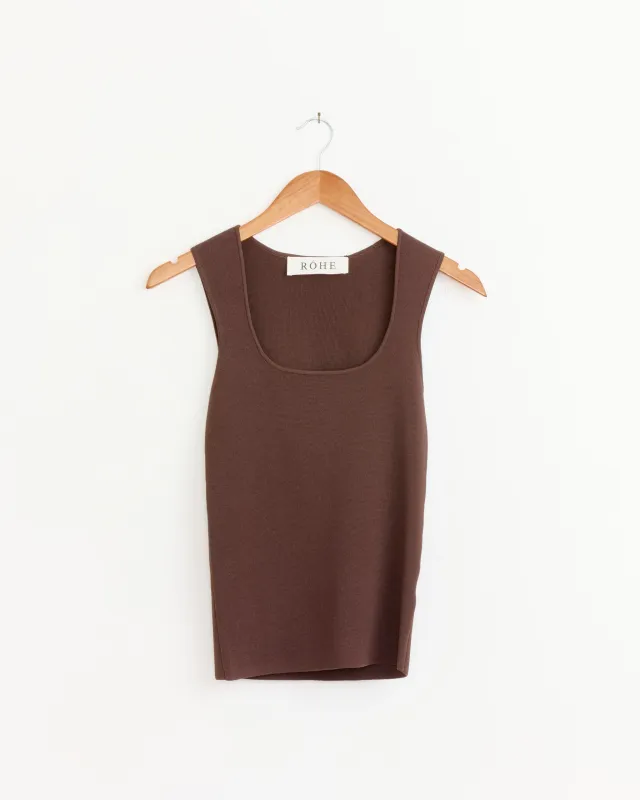 Bustier Shaped Knitted Top in Dark Chocolate made by Rohe
