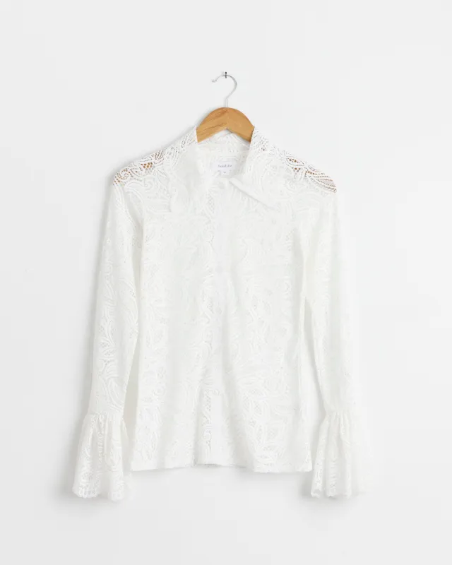 Lucienne Blouse in White made by Beaufille