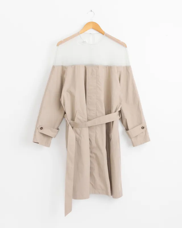 Illusion Midi Trench Dress in Beige made by Maison Margiela
