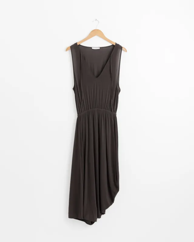Double Layer Drape Dress in Fig made by Lemaire