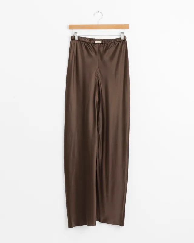 Silk Bias Regular Pant in Espresso made by Comme Si