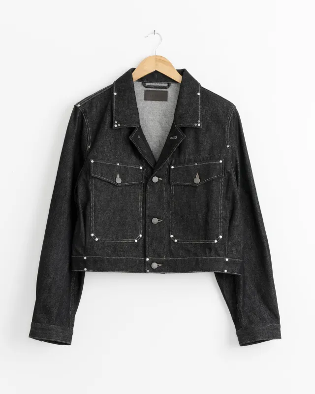 Cropped Blouson With Studs in Slate made by Lemaire