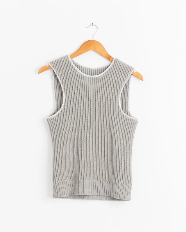 Ribbed Top in Grey made by Maison Margiela