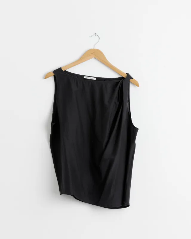 Twisted Tank Top in Faded Black made by Black Crane