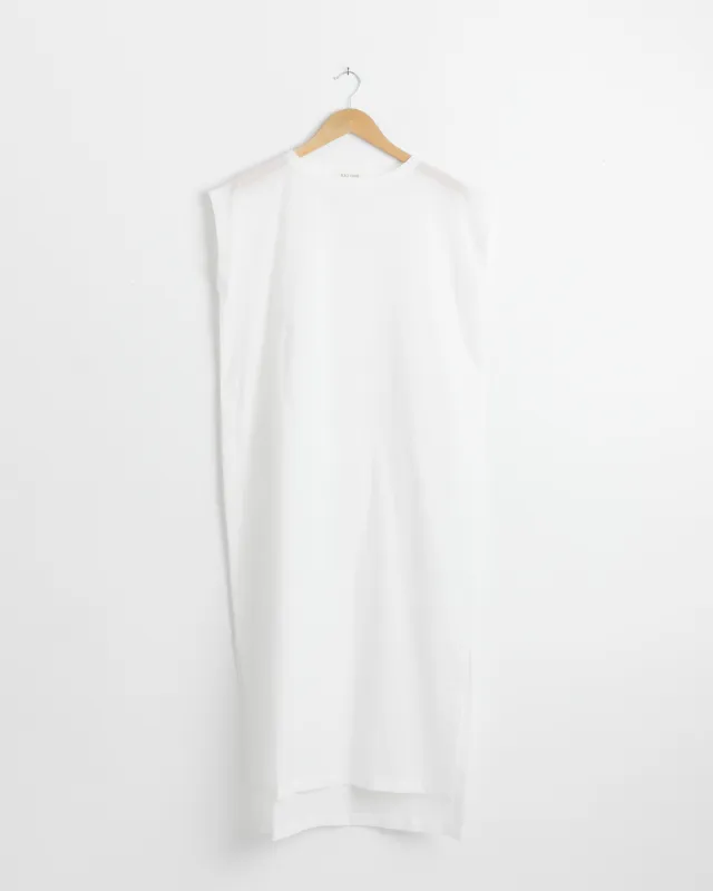 No Sleeve Dress in White made by Black Crane