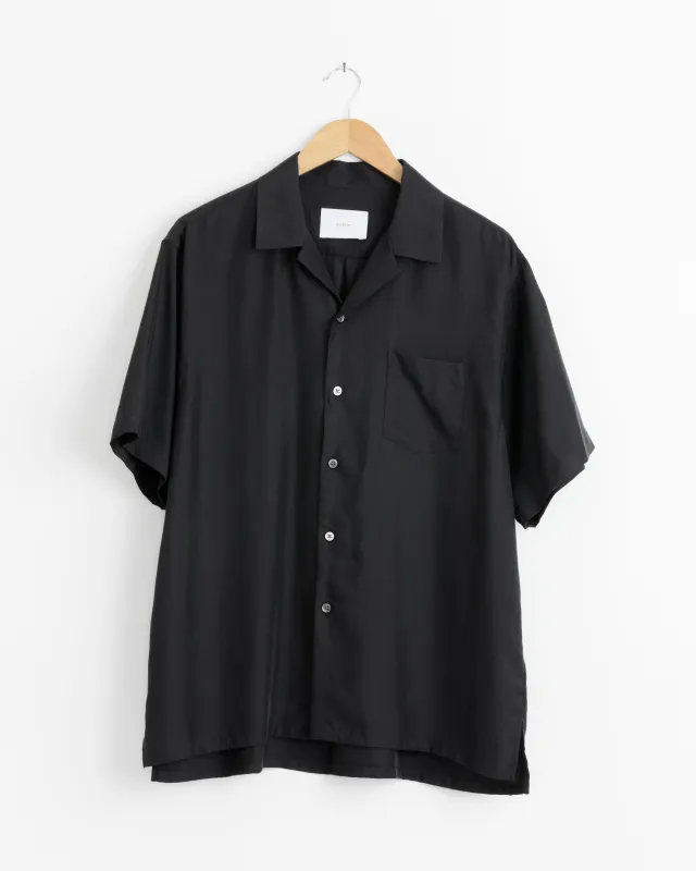Cupro Twill Oversize Shirt in Black made by ssstein
