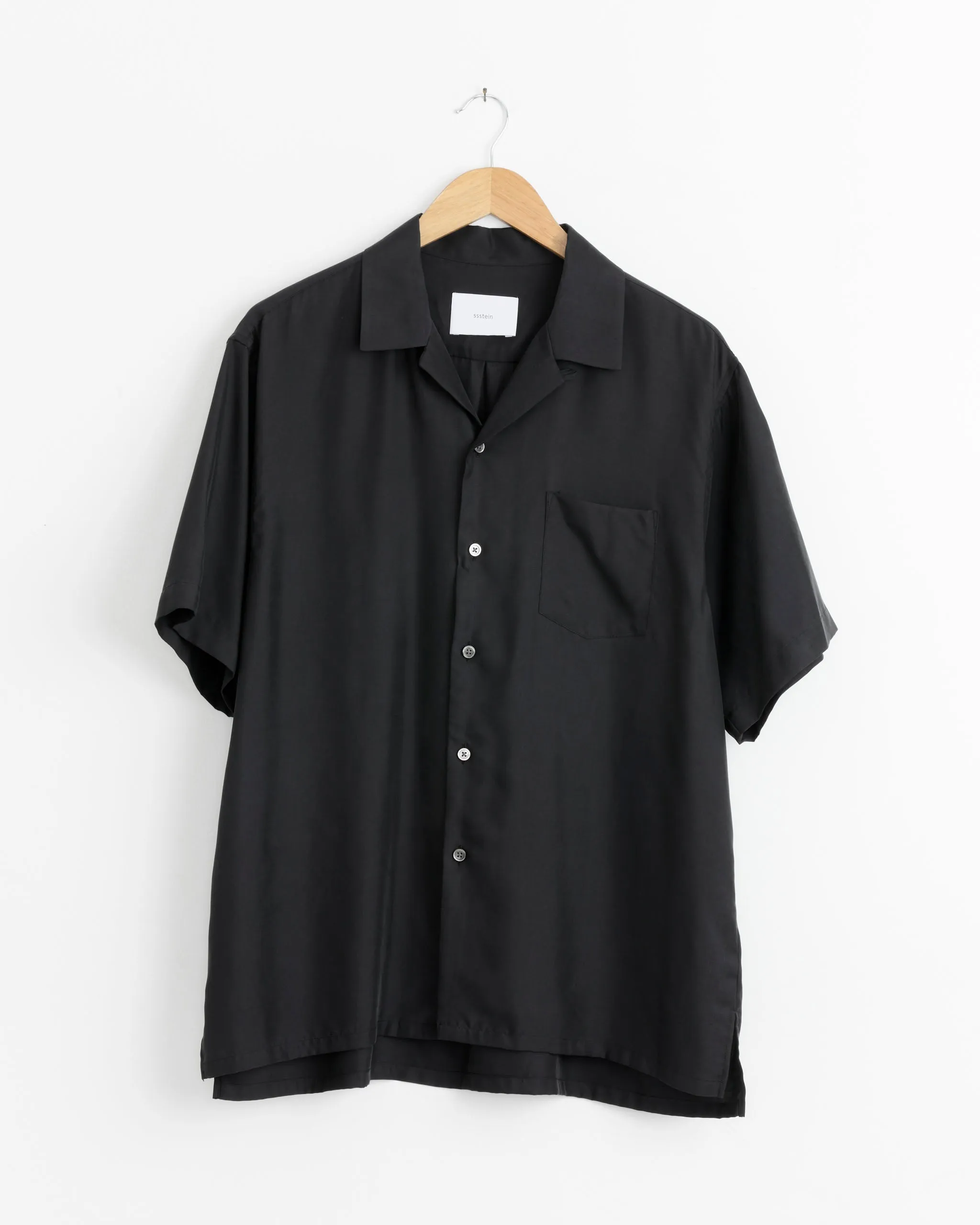 Cupro Twill Oversize Shirt in Black sold by Mohawk General Store