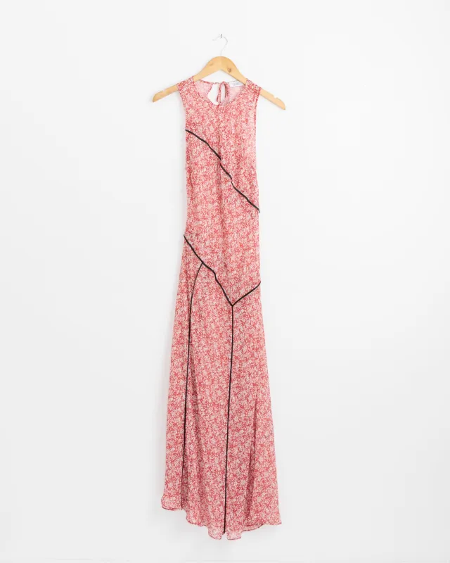 Paneled Bias Maxi Dress in Poppy Floral made by NOMIA