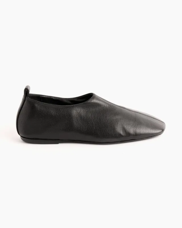 Leather Slip-On Loafers in Black made by Dries Van Noten