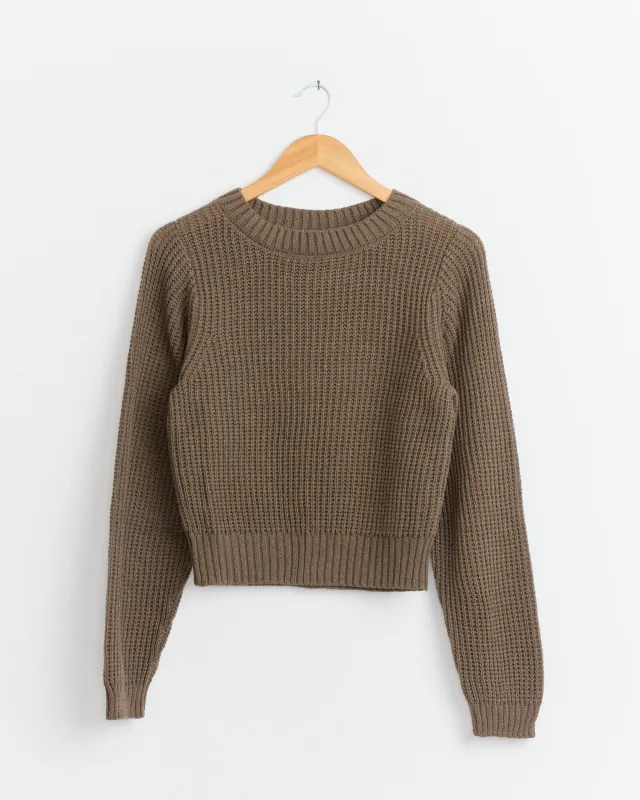 Waffle Crewneck in Bark made by Shaina Mote