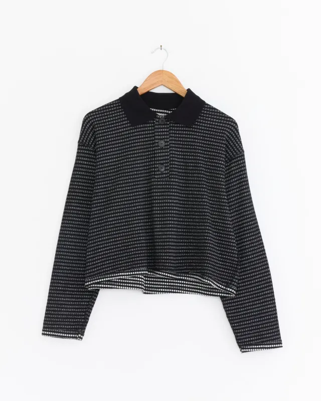 Cropped Polo Top in Black made by mfpen