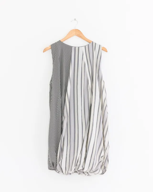Bella Dress in Grey Stripe made by Baserange