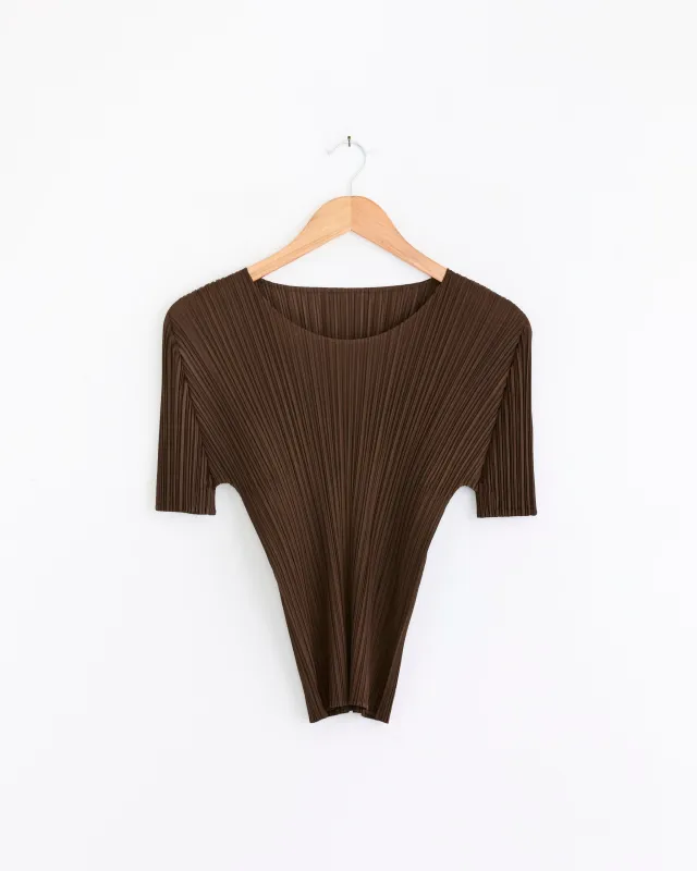NC Basics 4 Top in Brown made by Issey Miyake