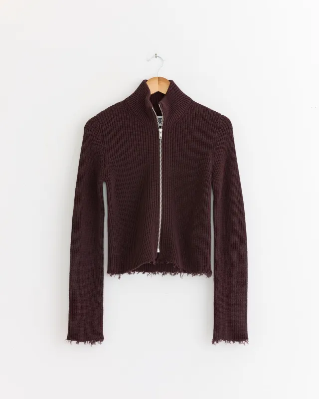 Zip Cardigan in Ciocolat made by Maison Margiela