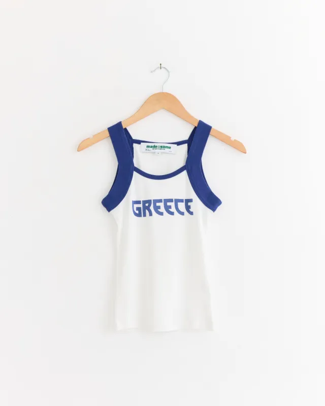 Greece Tank Top in White/Blue made by Mohawk General Store