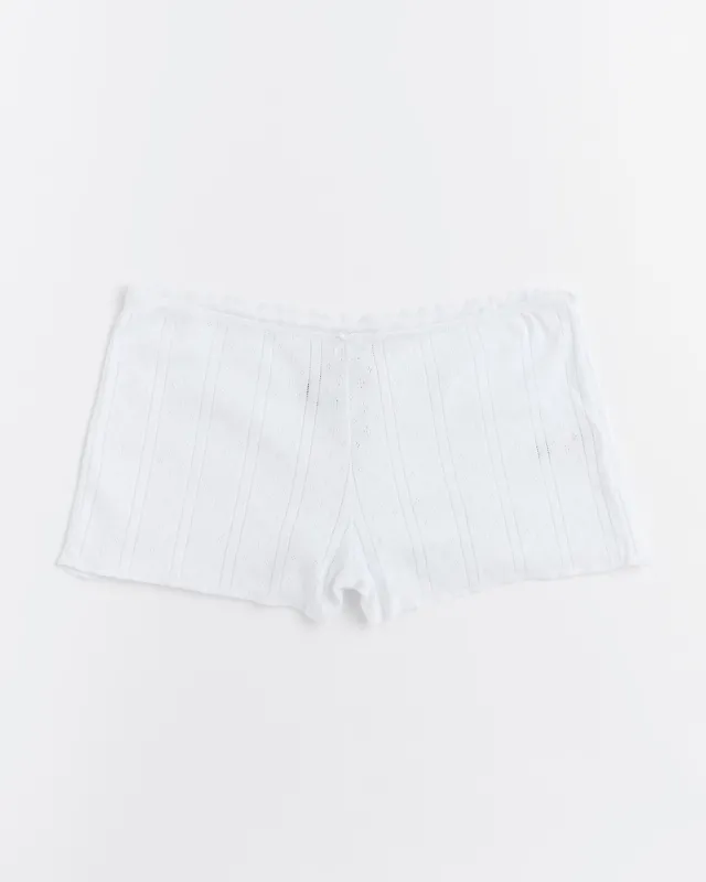 The Teeny Tiny Short in Pointelle White made by Cou Cou Intimates