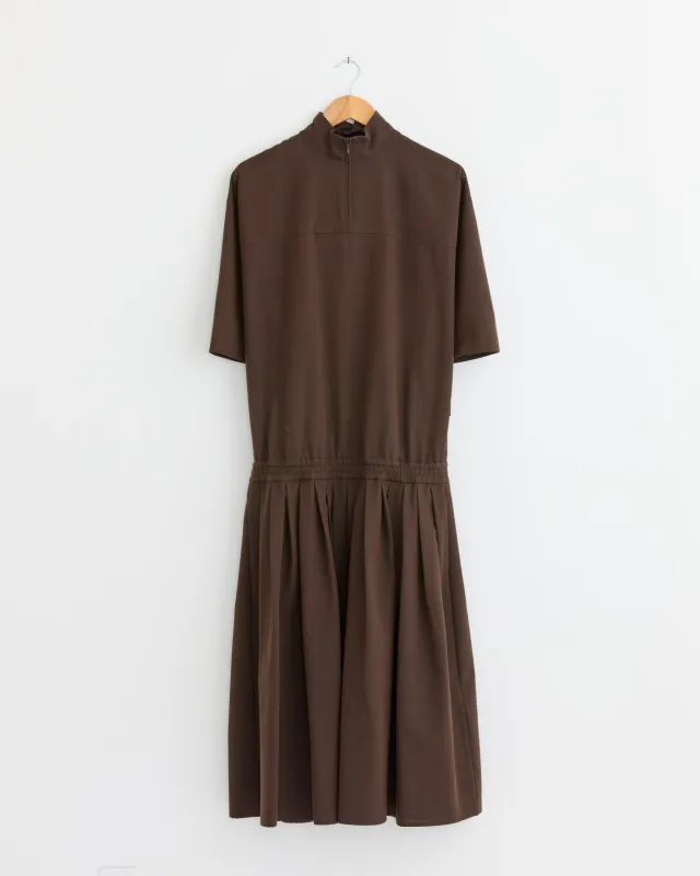 Wool Shirt Dress in Brown made by Maison Margiela