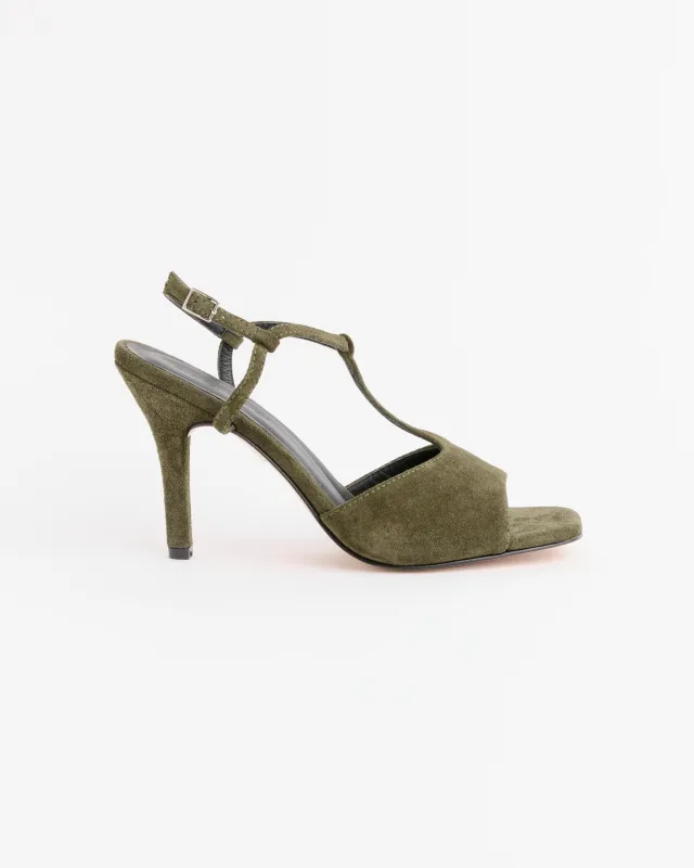 Goslett T Strap Heel in Forest made by Rachel Comey