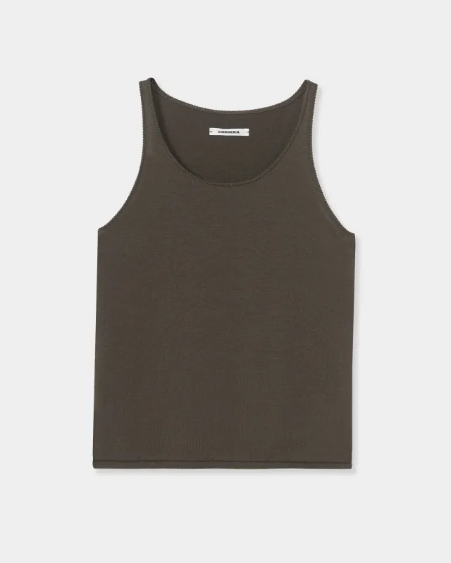 Merino Wool Tank Top in Taupe made by Cordera
