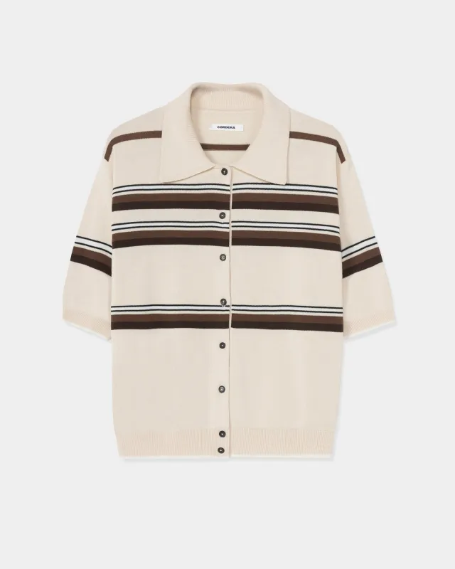 Striped Polo in Multi made by Cordera