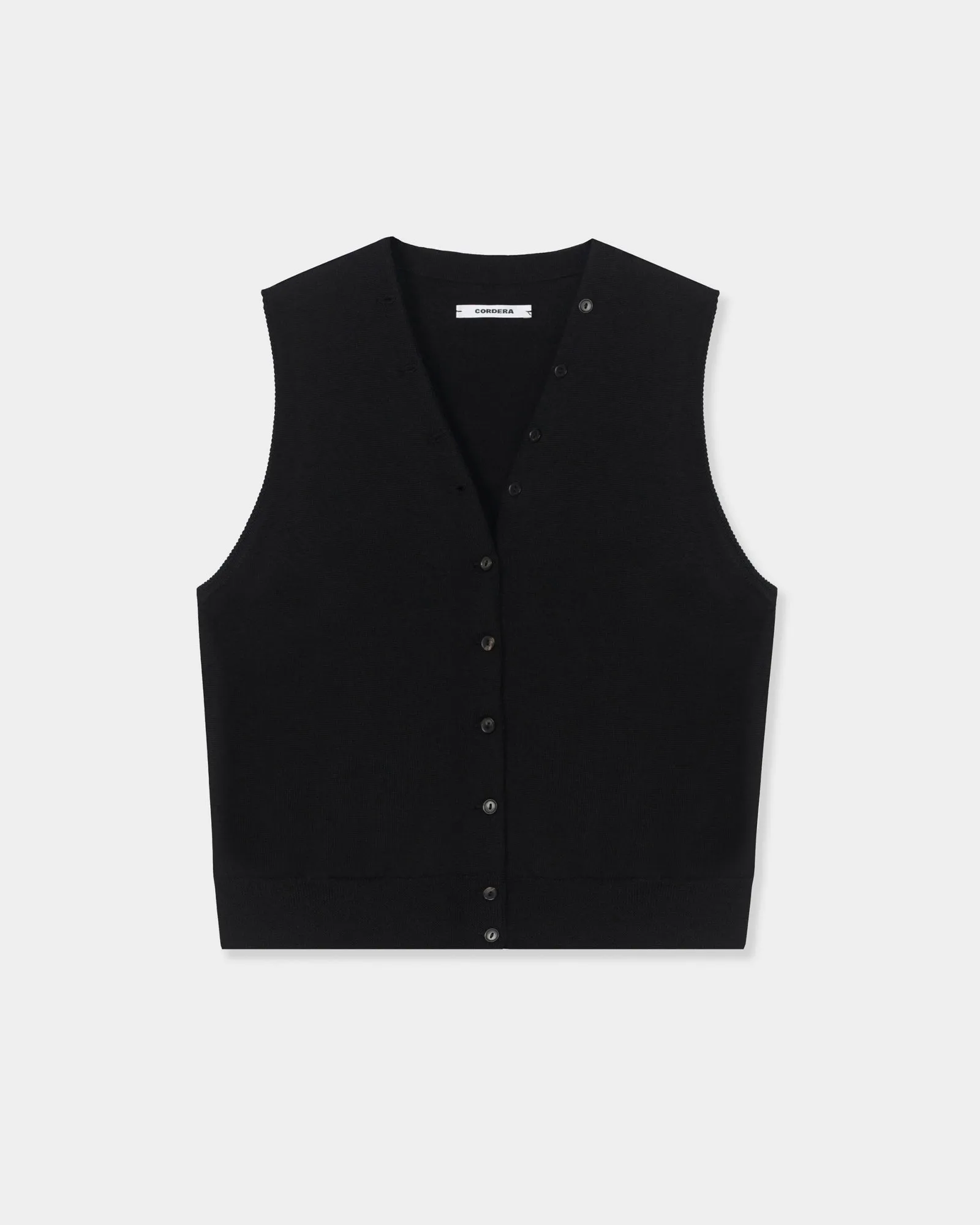 Merino Wool Button Waistcoat in Black sold by Mohawk General Store