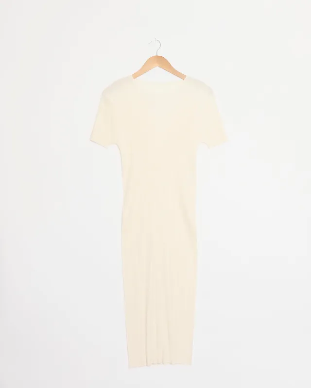 Monthly Colors August Dress in Off White made by Issey Miyake