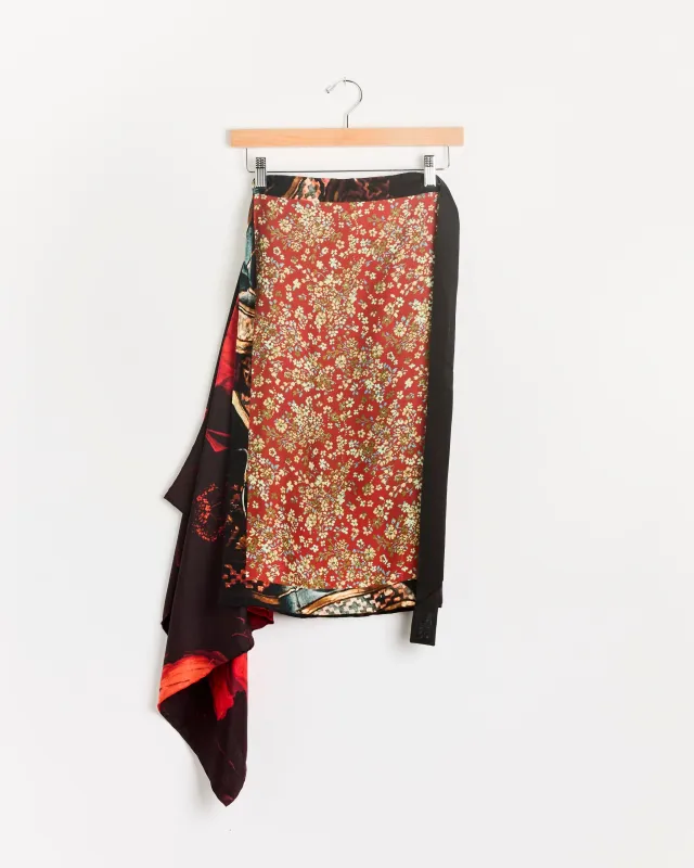 Scarf Skirt in Dessin B made by Dries Van Noten