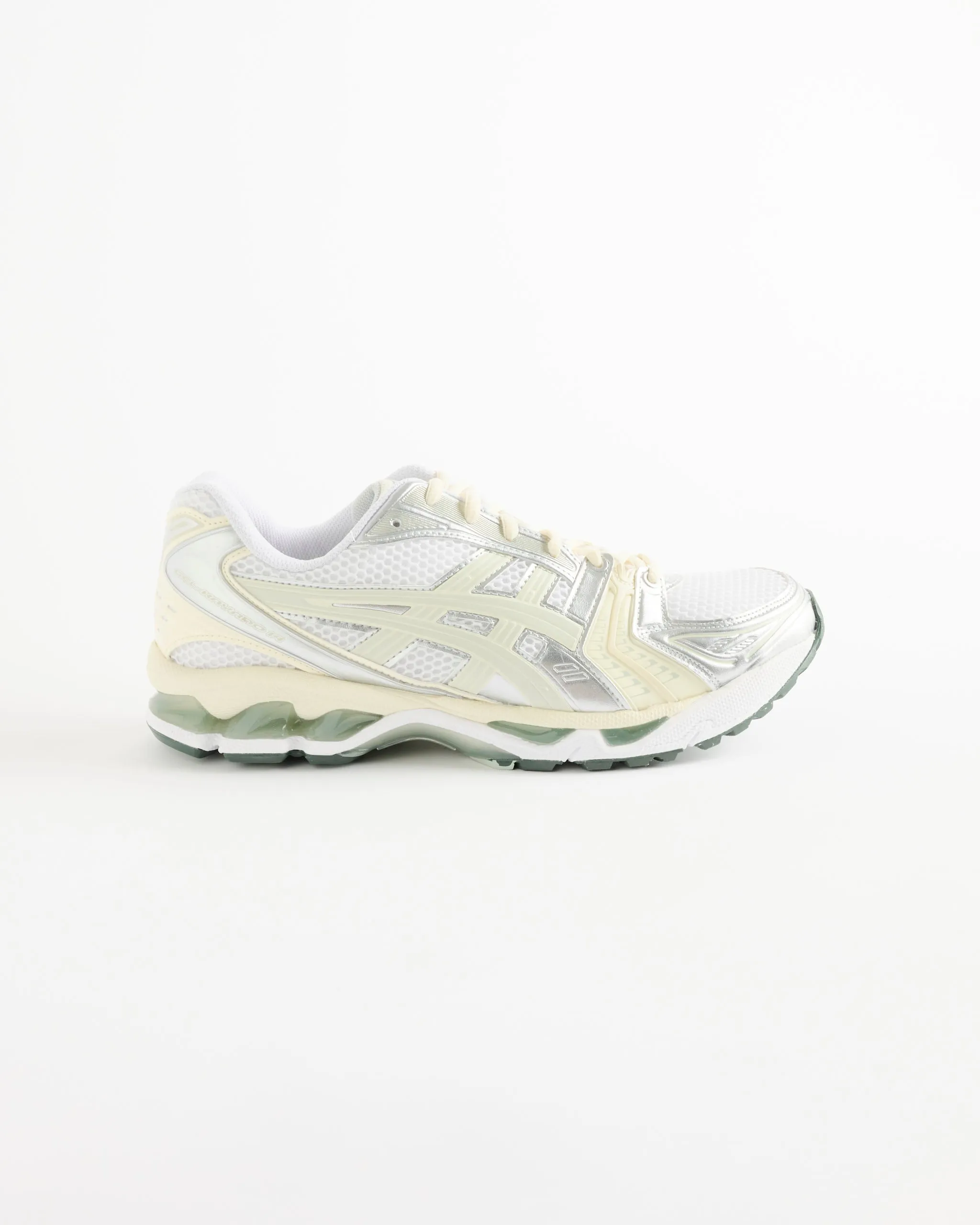 Gel Kayano 14 in White/Light Sage sold by Mohawk General Store