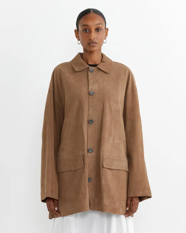 Suede Carcoat in Tan sold by Mohawk General Store