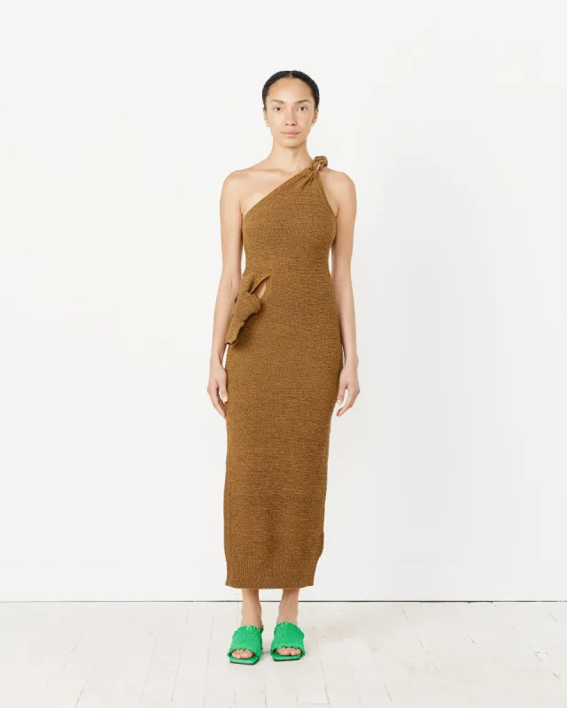La Robe Maille Noeud Dress in Dark Brown sold by Mohawk General Store