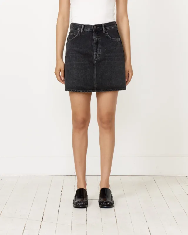 Faded Denim Mini Skirt in Black sold by Mohawk General Store