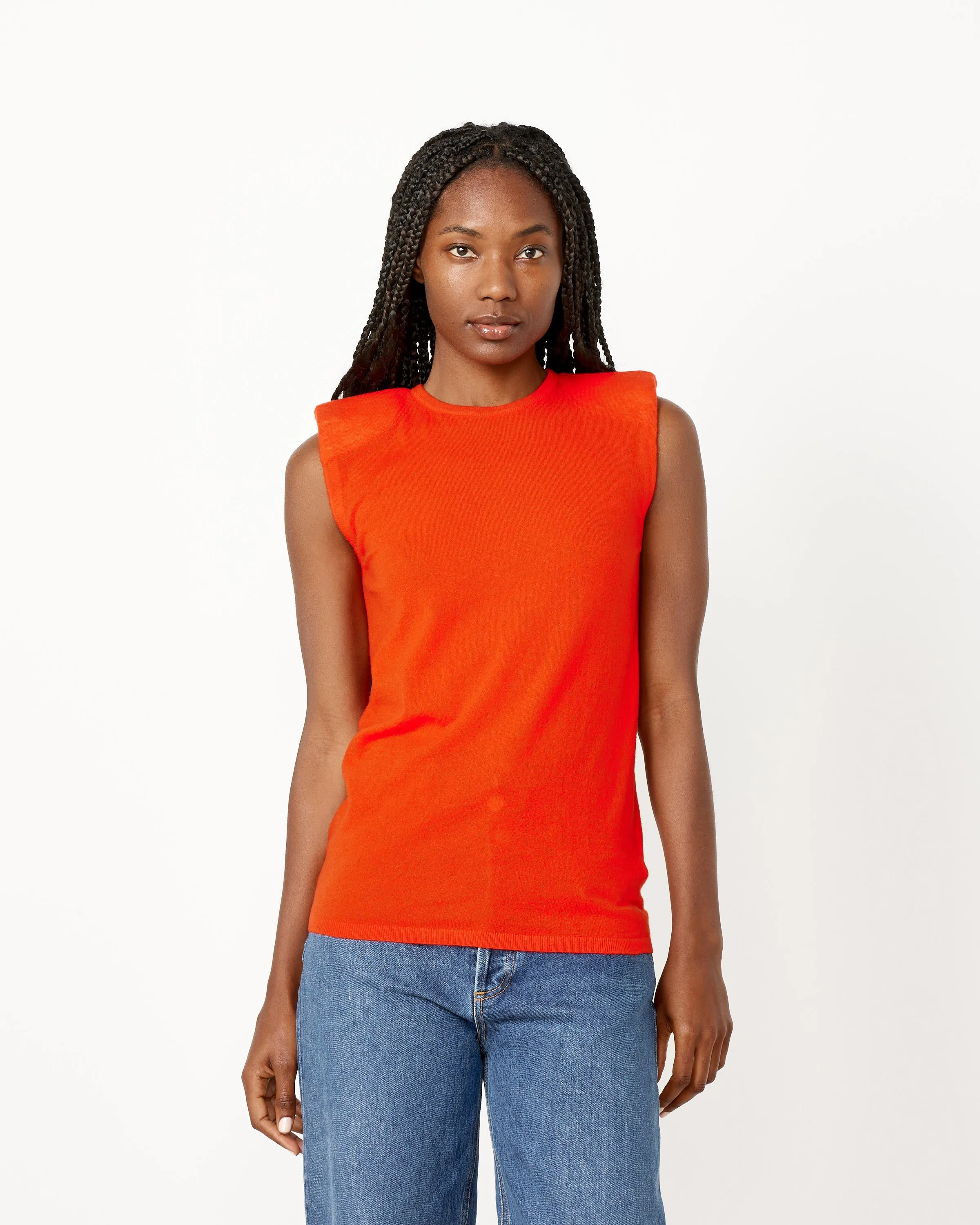 Skinlike Mercerized Wool Tube Tank in Red sold by Mohawk General Store