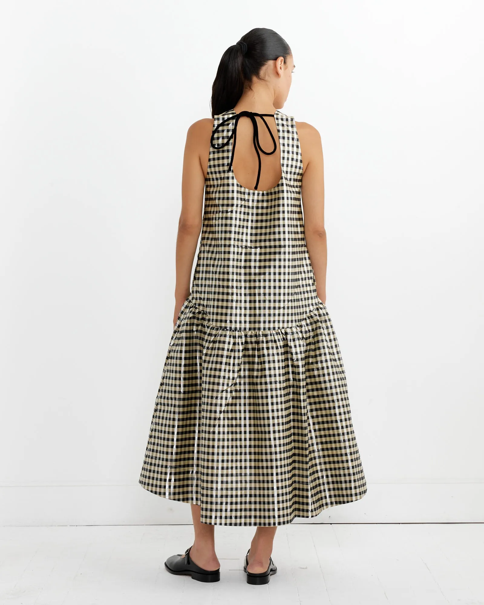 Shiny Check Midi Dress in Lemon Icing sold by Mohawk General Store product image thumbnail 2