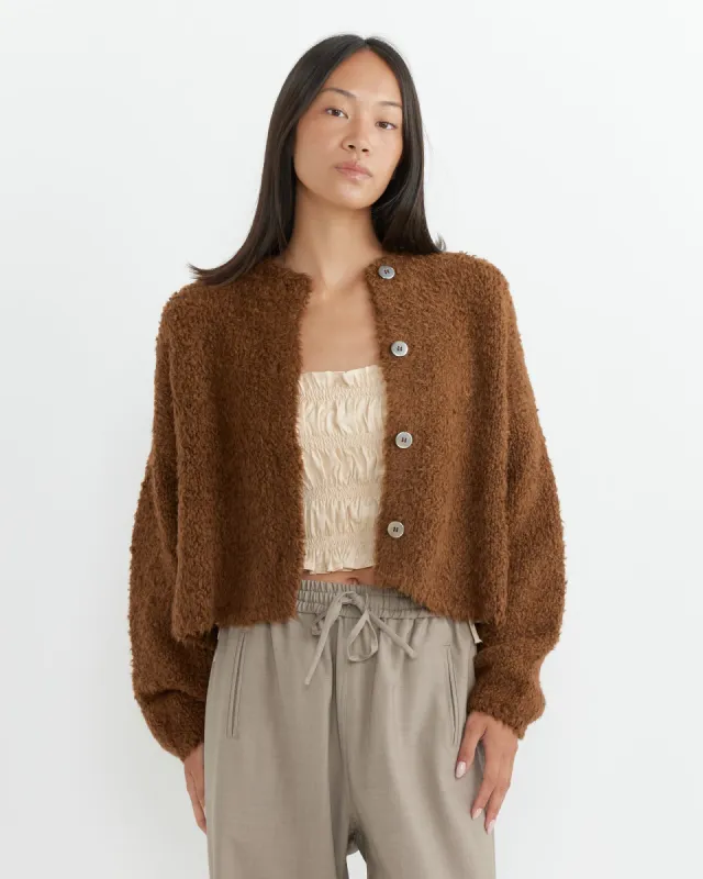 Teddy Cropped Cardigan in Acorn sold by Mohawk General Store