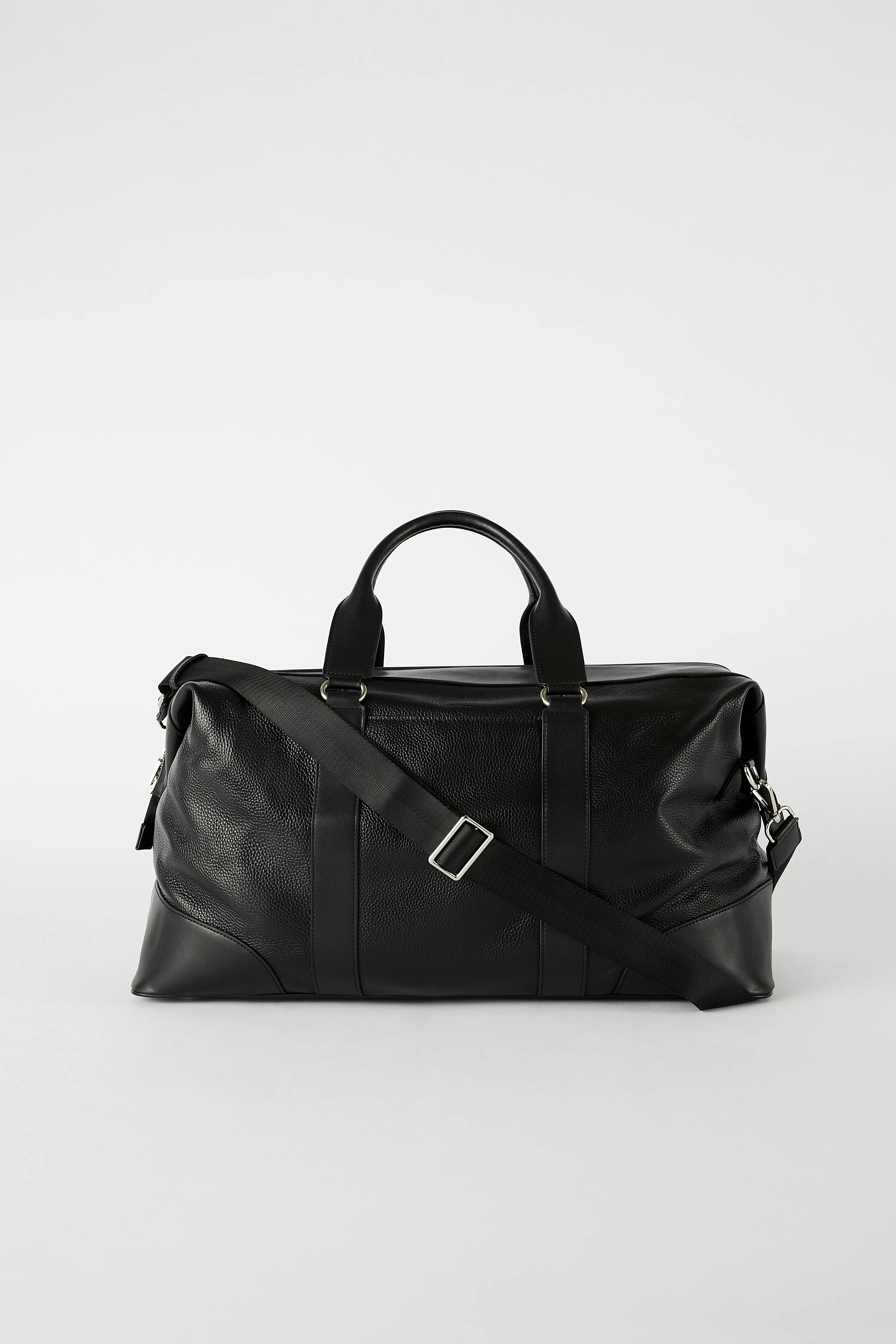 Leather Weekender Bag | Black Silver sold by Mon Purse product image thumbnail 2