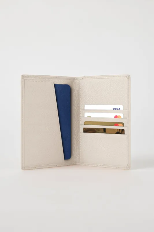 Luxury Leather Passport Wallet | Cream sold by Mon Purse